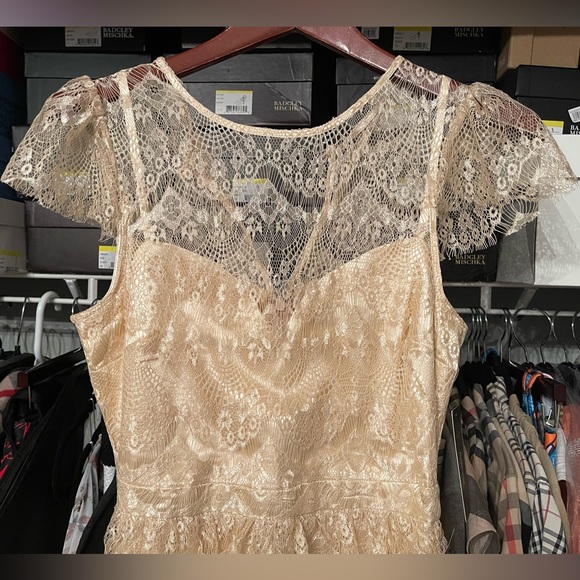 NWT Romantic Daydreamer Champagne Lace Tiered Maxi Dress - Picture 4 of 14